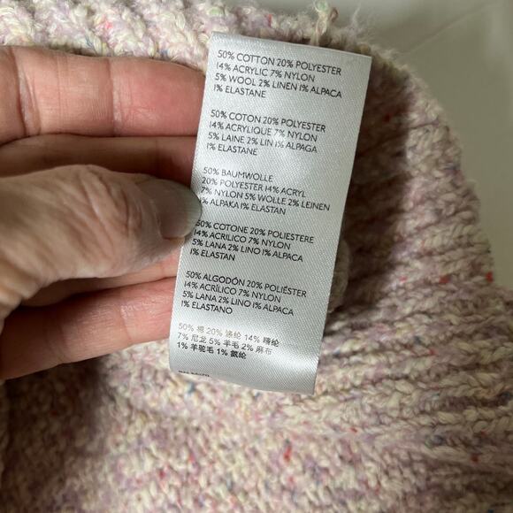 Anthropologie Sweater Small Pink Marled Knit Boxy Drop Shoulder Pullover - Picture 4 of 11